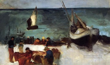 エドゥアール・マネ Painting - ベルク漁船と漁師の海景 エドゥアール・マネ